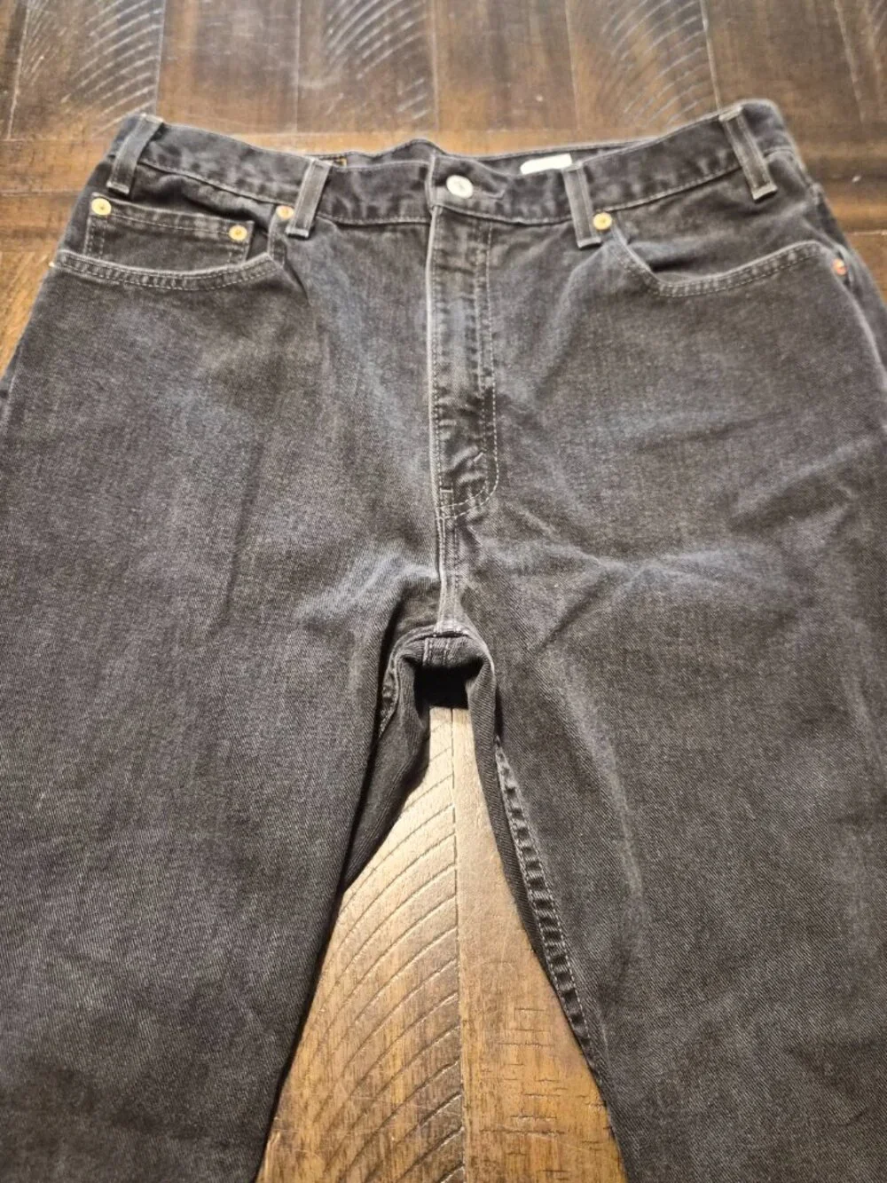 Levis 505 Mens Jeans Size 36x32 Black Regular Fit Straight Leg Y2K 2000 G273